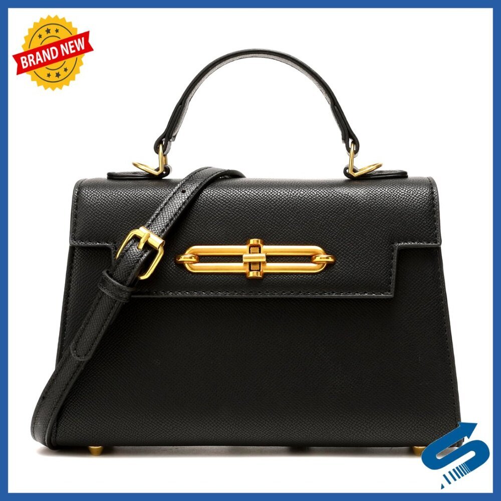 Mini Top Handle Crossbody Satchel Handbag in Faux Leather